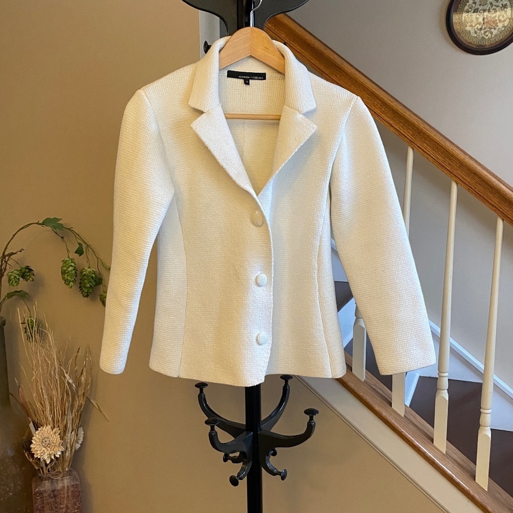 Amanda & Chelsea Knit Sweater Cardigan Textured Cotton Size Medium
